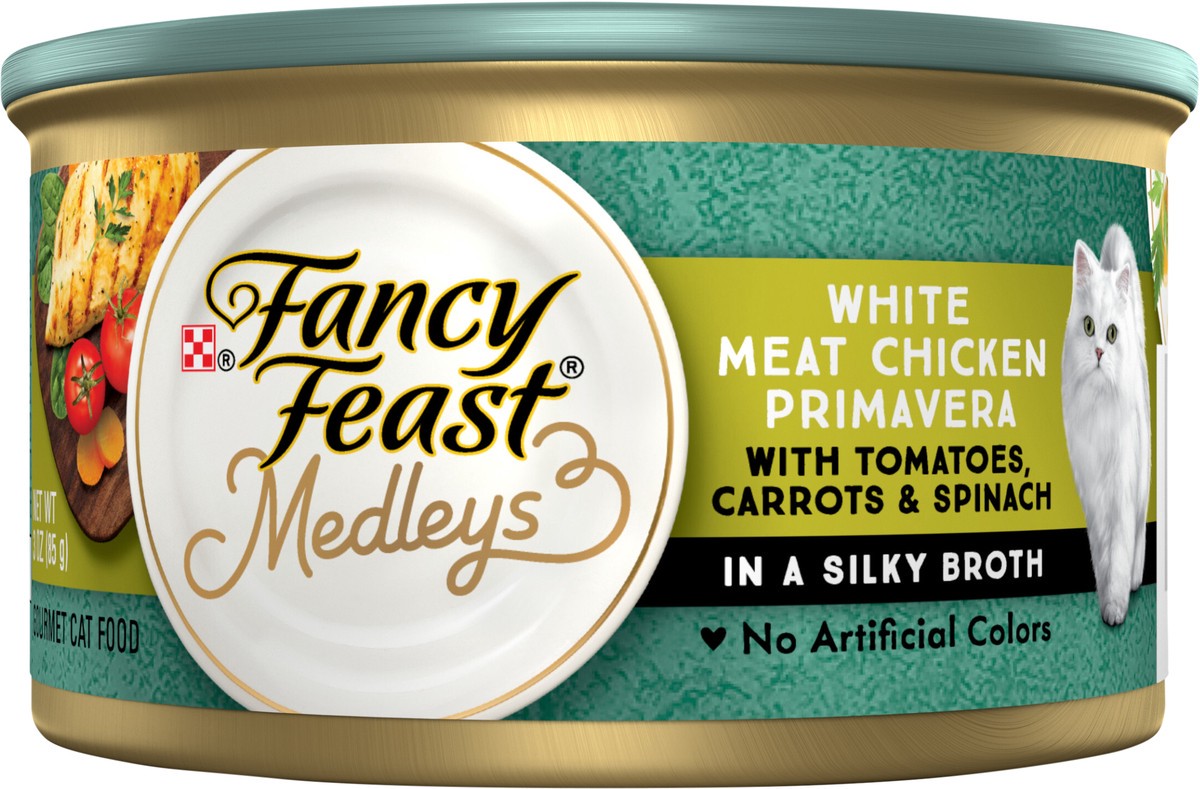 slide 4 of 7, Fancy Feast Medleys White Meat Chicken Primavera Cat Food, 3 oz