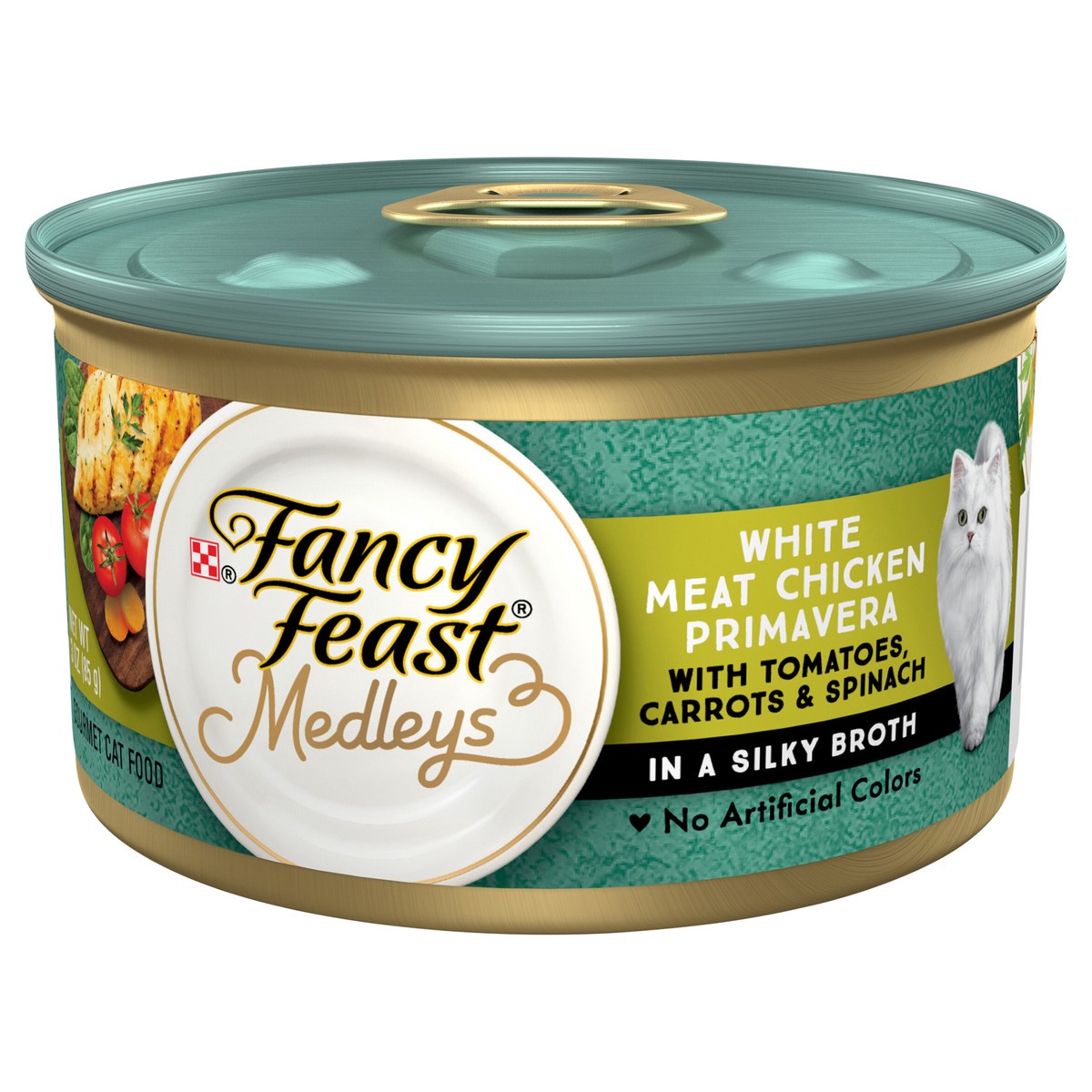 slide 1 of 7, Fancy Feast Medleys White Meat Chicken Primavera Cat Food, 3 oz