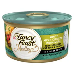 Purina Fancy Feast Medleys White Meat Chicken Primavera With Tomatoes, Carrots and Spinach in a Silky Broth