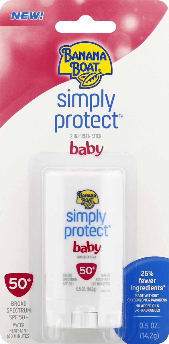 slide 2 of 9, Banana Boat Simply Protect Baby SPF 50 Stick, 0.5 oz