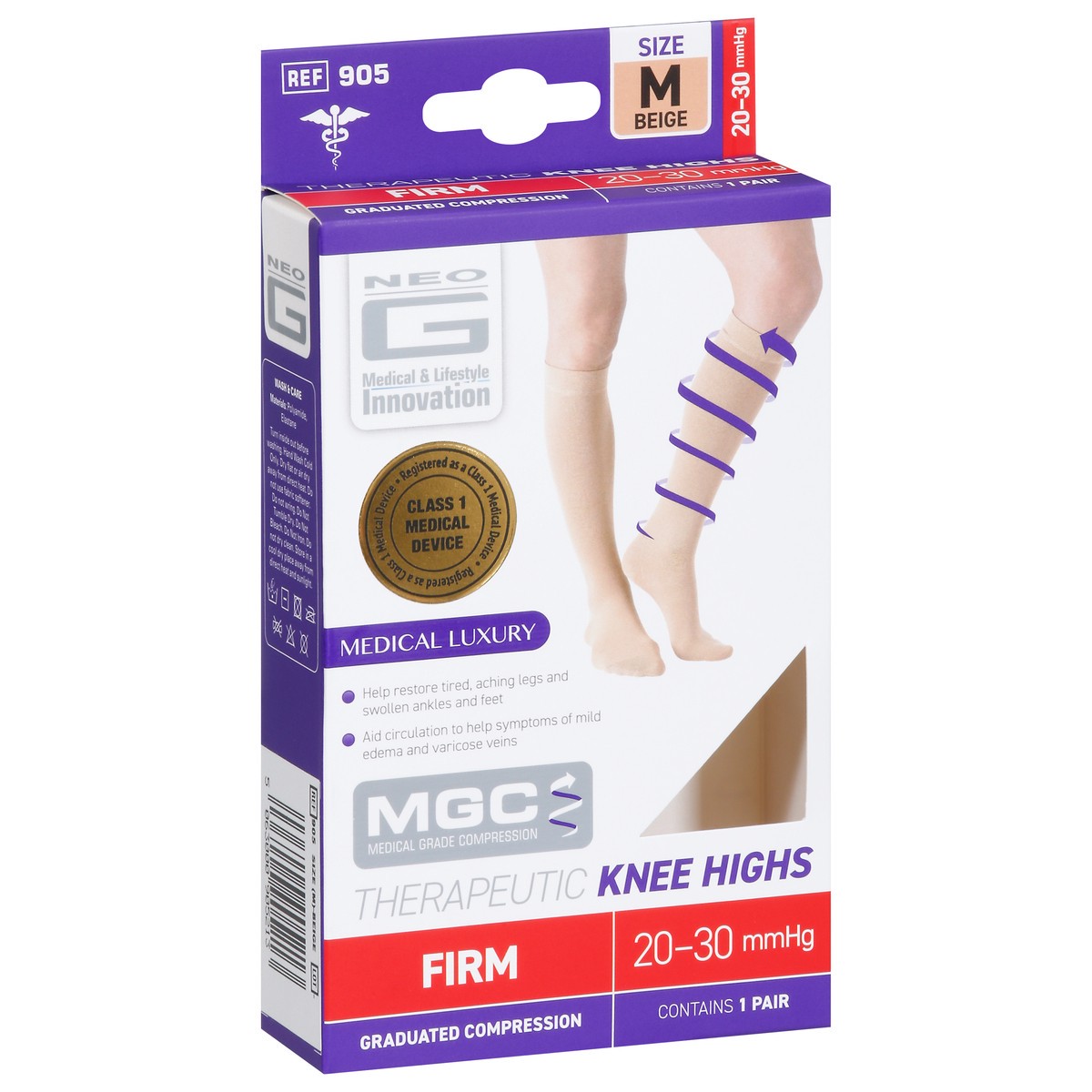 slide 2 of 4, Neo G Beige Firm Therapeutic Knee Highs Medium 1 ea, 1 ct