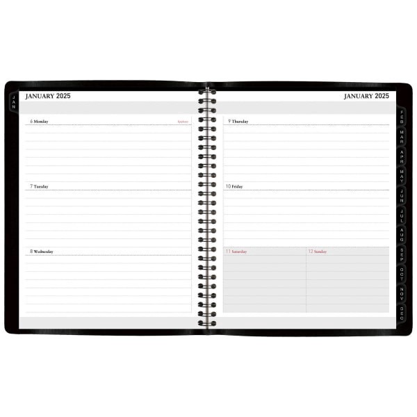 slide 4 of 7, 2025 Office Depot Weekly/Monthly Planner, 7"" X 9"", Black, January To December, Od712000, 1 ct