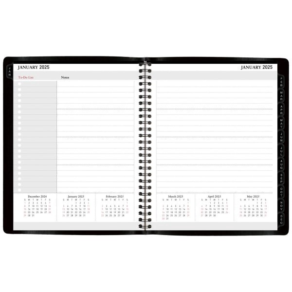 slide 2 of 7, 2025 Office Depot Weekly/Monthly Planner, 7"" X 9"", Black, January To December, Od712000, 1 ct