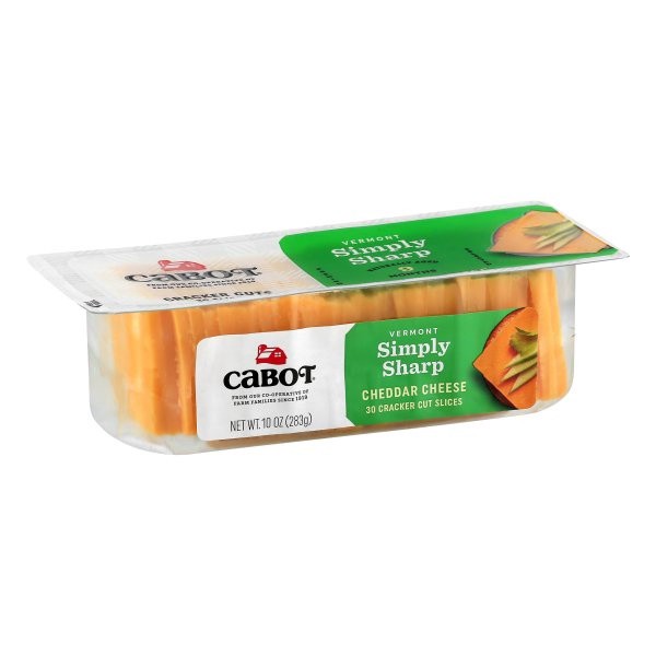slide 1 of 7, Cabot Simply Sharp Yellow Cheddar Cracker Cut Slices, 10 oz, 10 oz
