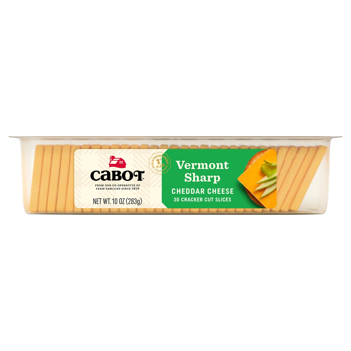 slide 9 of 9, Vermont Simply Sharp Cheddar Cheese Cracker Cut Slices, 10 oz