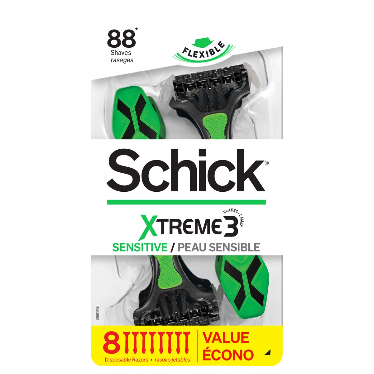slide 1 of 50, Schick Xtreme 3 Sensitive Disposable Razor, 8 ct