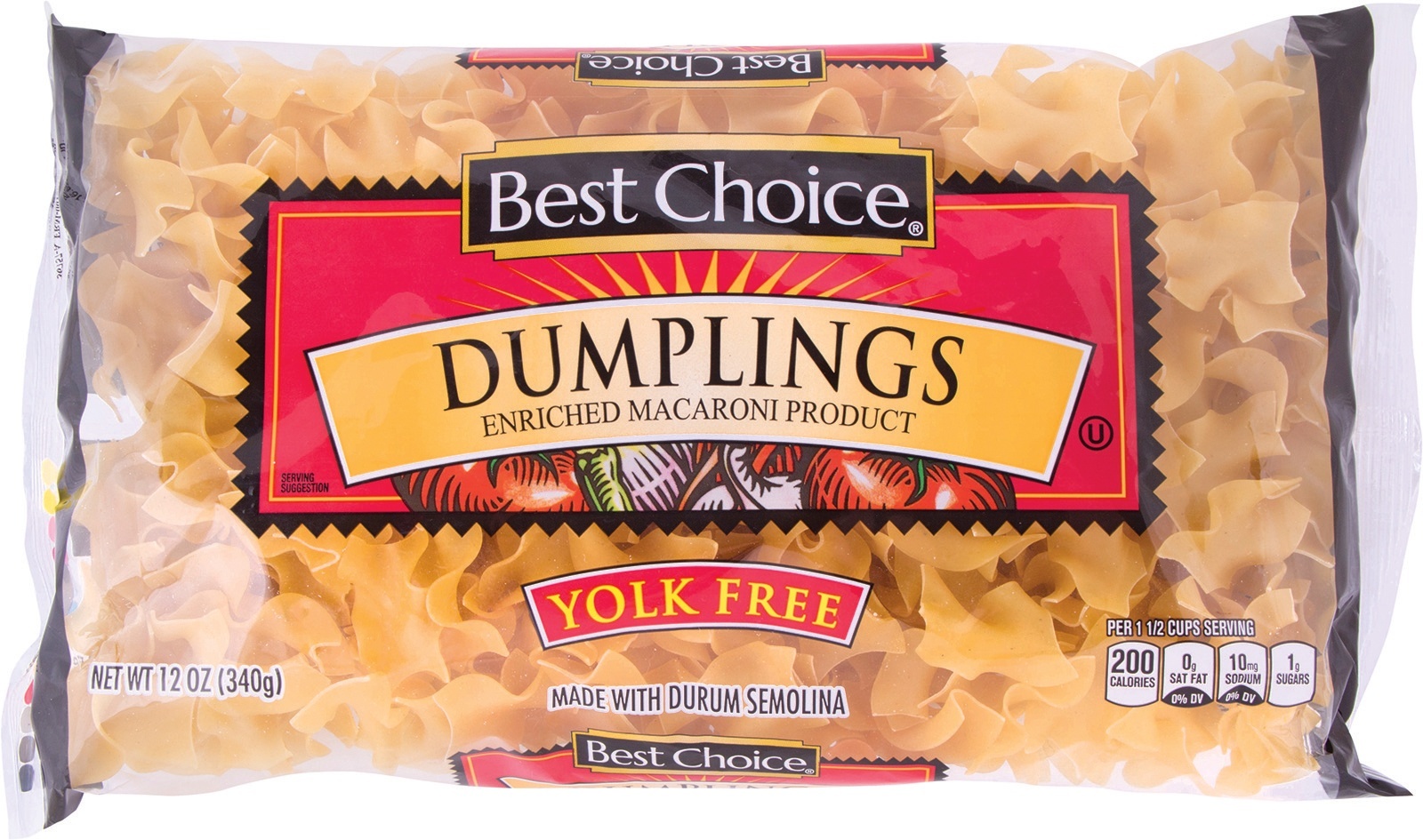 slide 1 of 1, Best Choice Noodle Yolk Free Dumplings, 12 oz