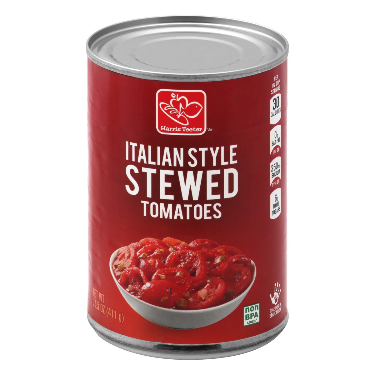 slide 1 of 8, Harris Teeter Italian Stewed Tomatoes, 14.5 oz