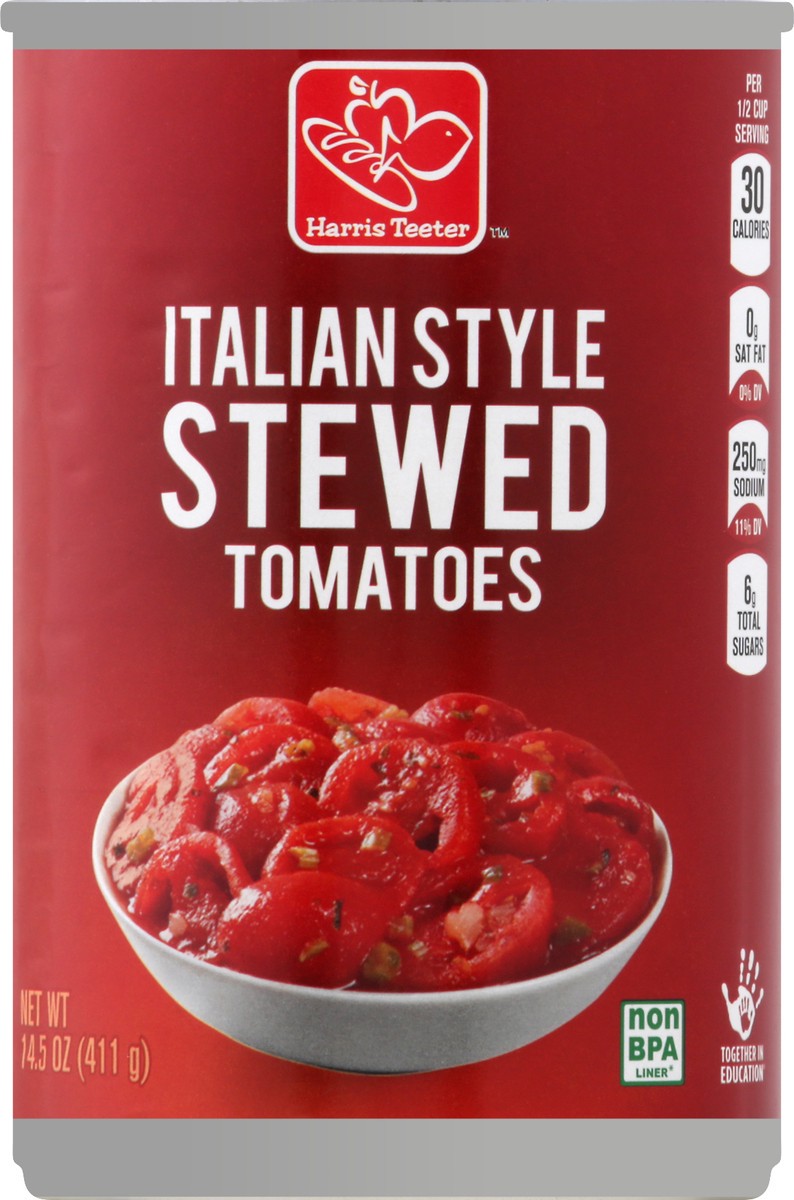 slide 5 of 8, Harris Teeter Italian Stewed Tomatoes, 14.5 oz