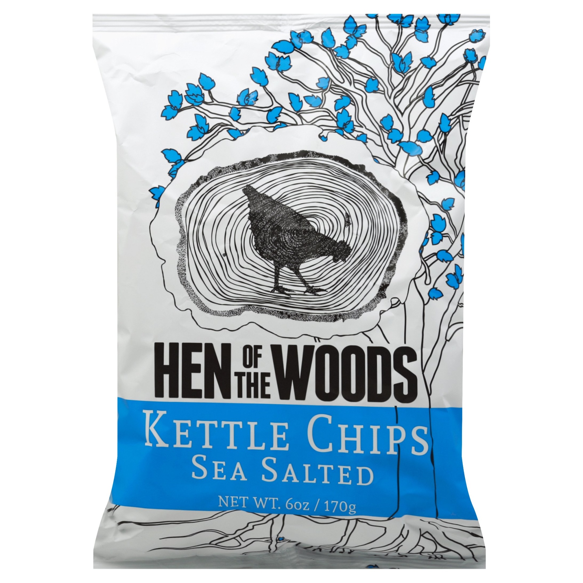 slide 1 of 1, Hen Of The Woods Sea Salt Kettle Chips, 6 oz