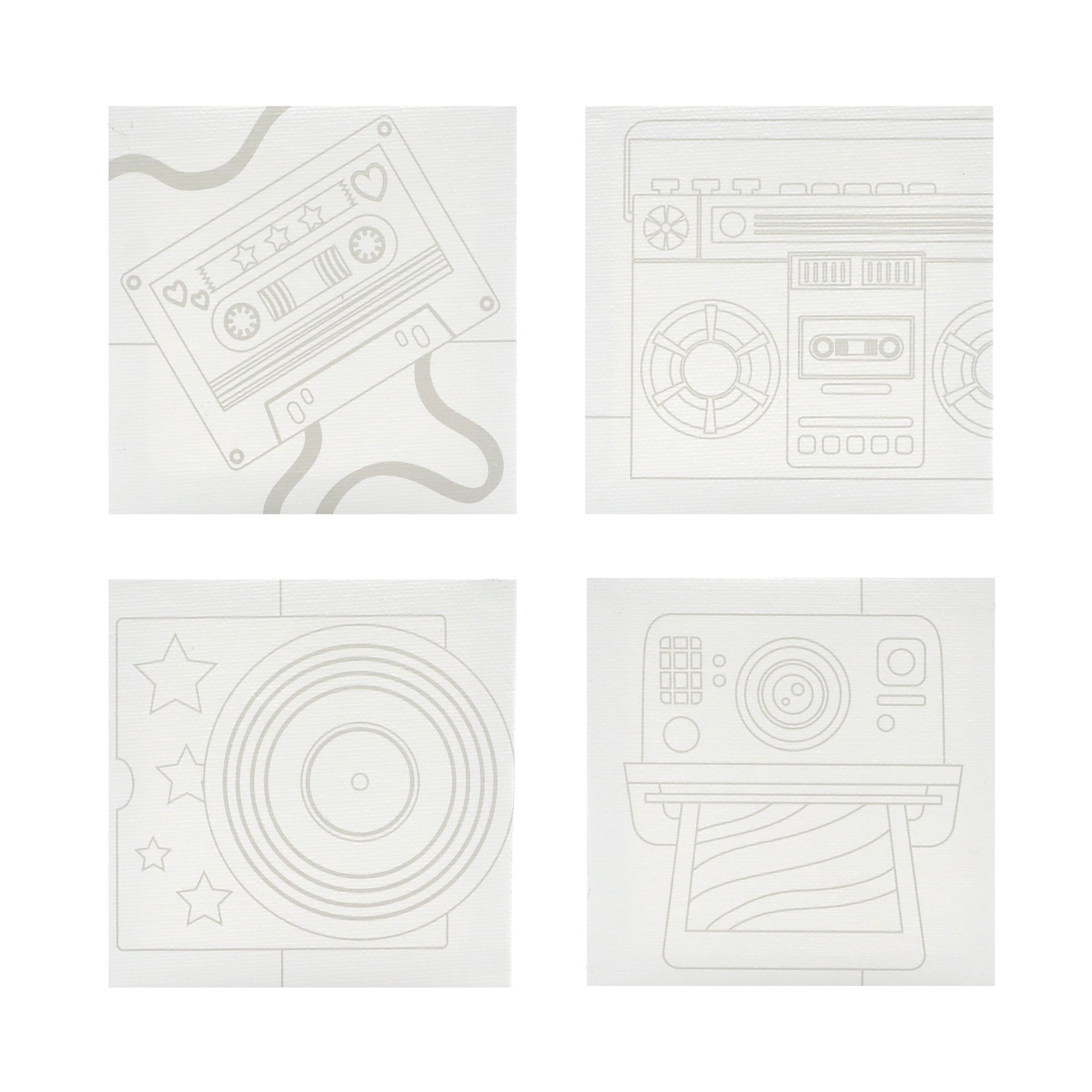 slide 8 of 8, 4" X 4" Retro Canvas Painting Kit By Craft Smart, 4 in x 4 in