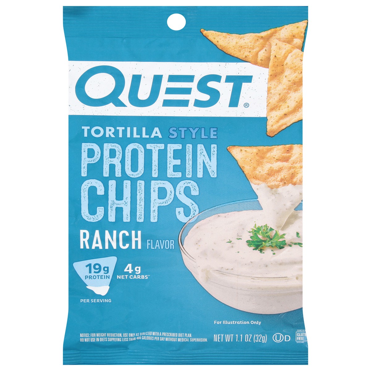 slide 1 of 9, Quest Tortilla Style Ranch Flavor Protein Chips 1.1 oz, 1.1 oz