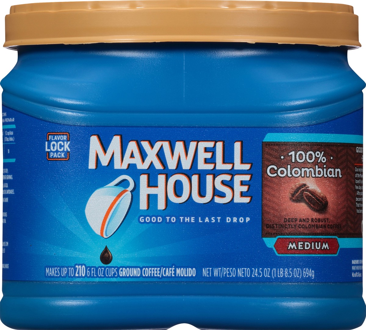slide 6 of 11, Maxwell House Colombian Medium Dark Roast Ground Coffee - 24.5oz, 24.5 oz
