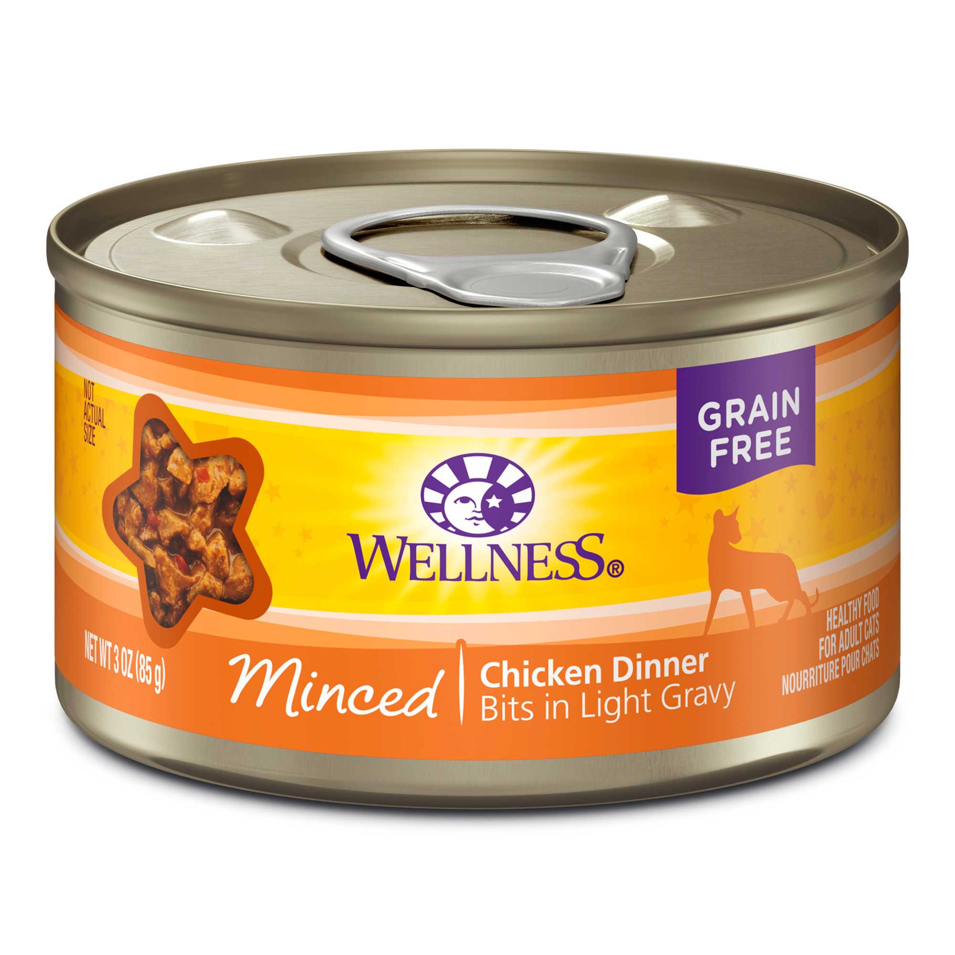 slide 1 of 8, Wellness Cat Food Chicken Minced, 3 oz