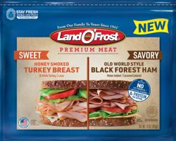 Land O' Frost Premium Lunch Meat Sweet and Savory Black Forest Ham & Honey Turkey 15 oz