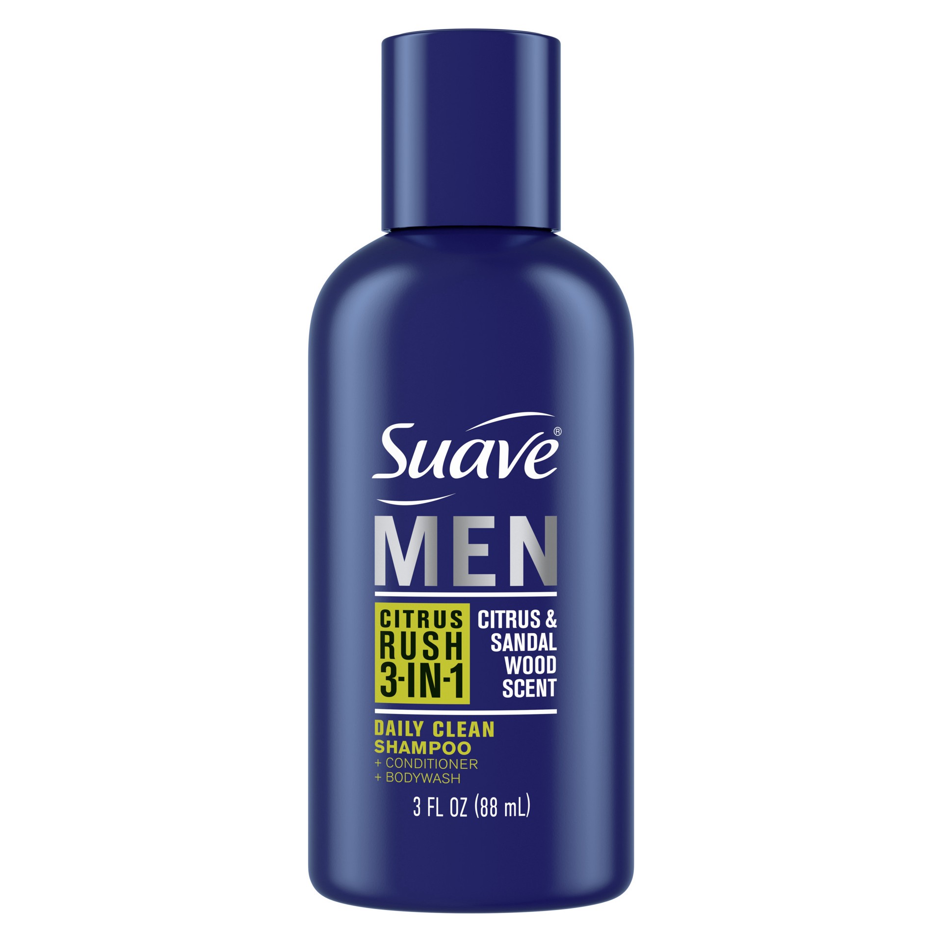 slide 1 of 4, Suave Men 3-in-1 Shampoo Conditioner Body Wash Citrus Rush, 3 oz, 3 oz