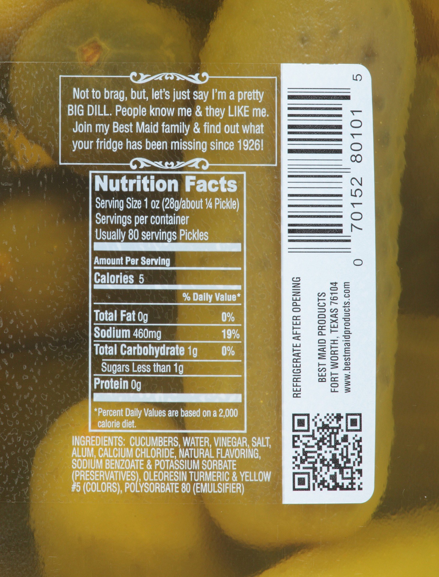 slide 4 of 5, Best Maid Whole Dill Pickles, 128 oz