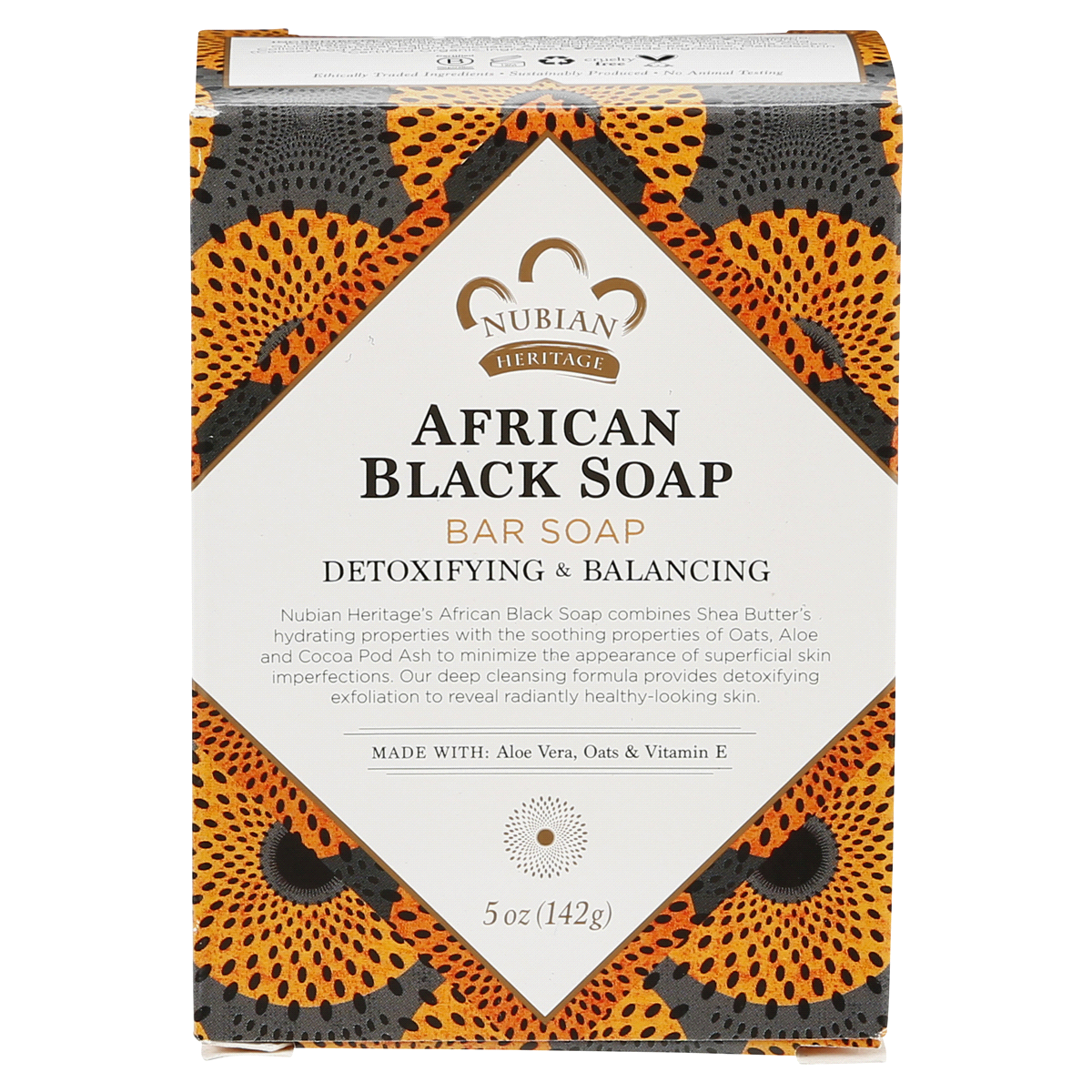 slide 1 of 1, Nubian Heritage African Black Bar Soap, 5 oz