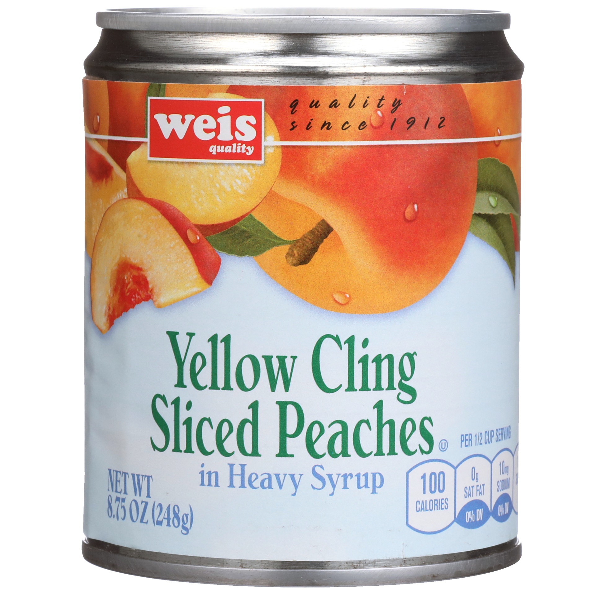 slide 1 of 6, Weis Quality Yellow Cling Sliced Peaches in Heavy Syrup Canned Fruit, 8.75 oz