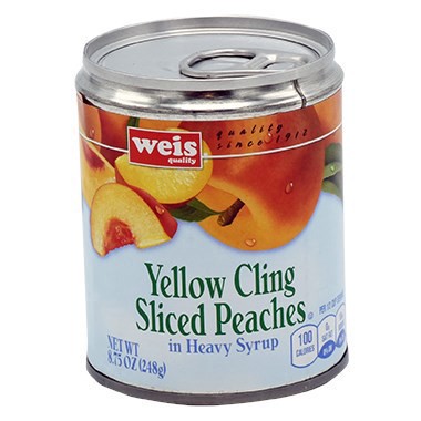 slide 1 of 6, Weis Quality Yellow Cling Sliced Peaches in Heavy Syrup Canned Fruit, 8.75 oz