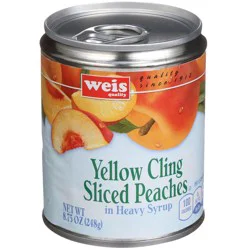 Weis Quality Yellow Cling Sliced Peaches in Heavy Syrup Canned Fruit