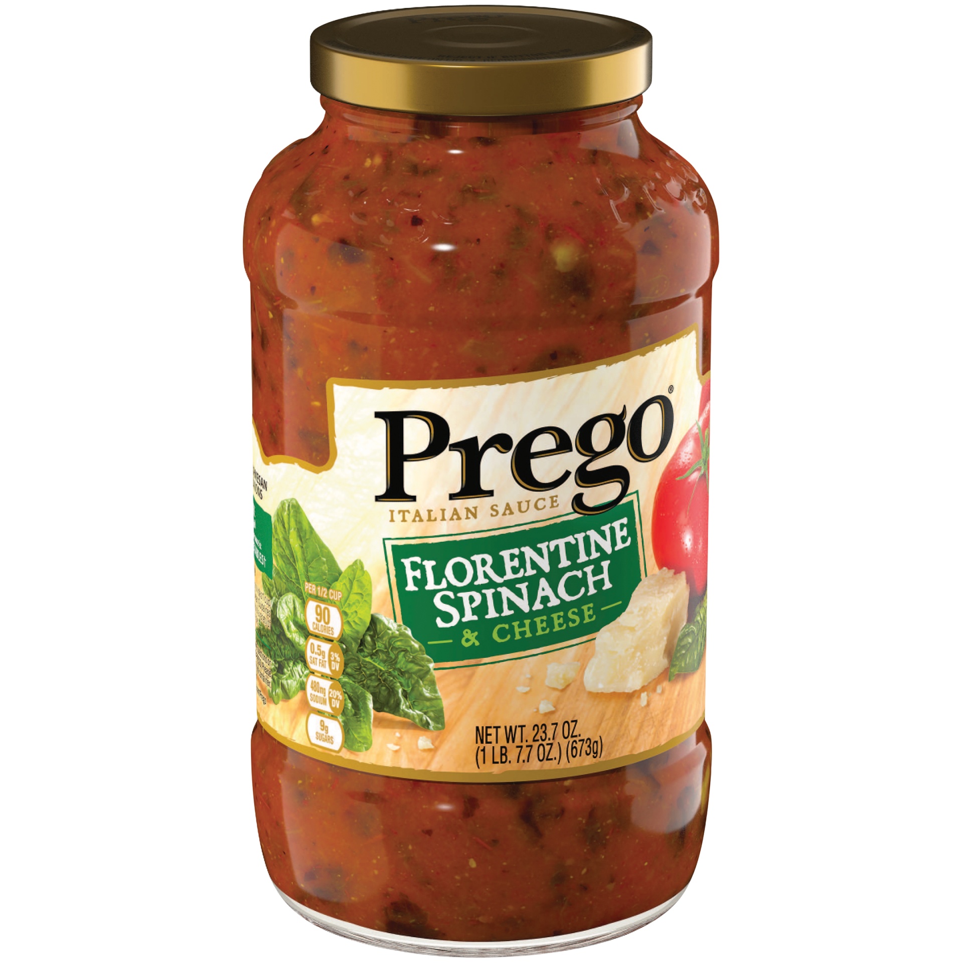 slide 1 of 1, Prego Florentine Spinach & Cheese Italian Sauce, 23.7 oz