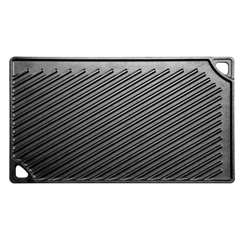 slide 1 of 9, Lodge inch Double Play Cast Iron Reversible Grill/Griddle, 16.75 x 9.5", 1 ct