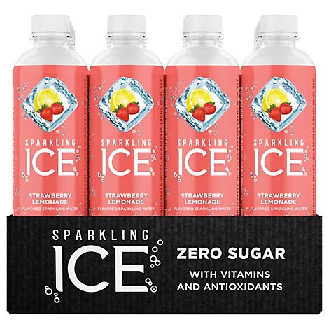 slide 1 of 1, Sparkling Ice Strawberry Lemonade Sparkling Water Bottles - 12-17 Fl. Oz., 204 fl oz