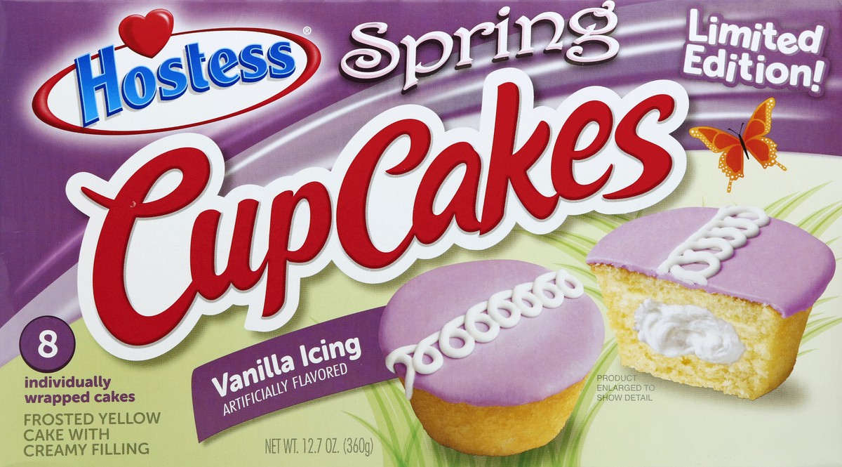 slide 4 of 4, HOSTESS Vanilla Cupcakes, Creamy Filling, 8 Count, 12.7 oz, 12.7 oz