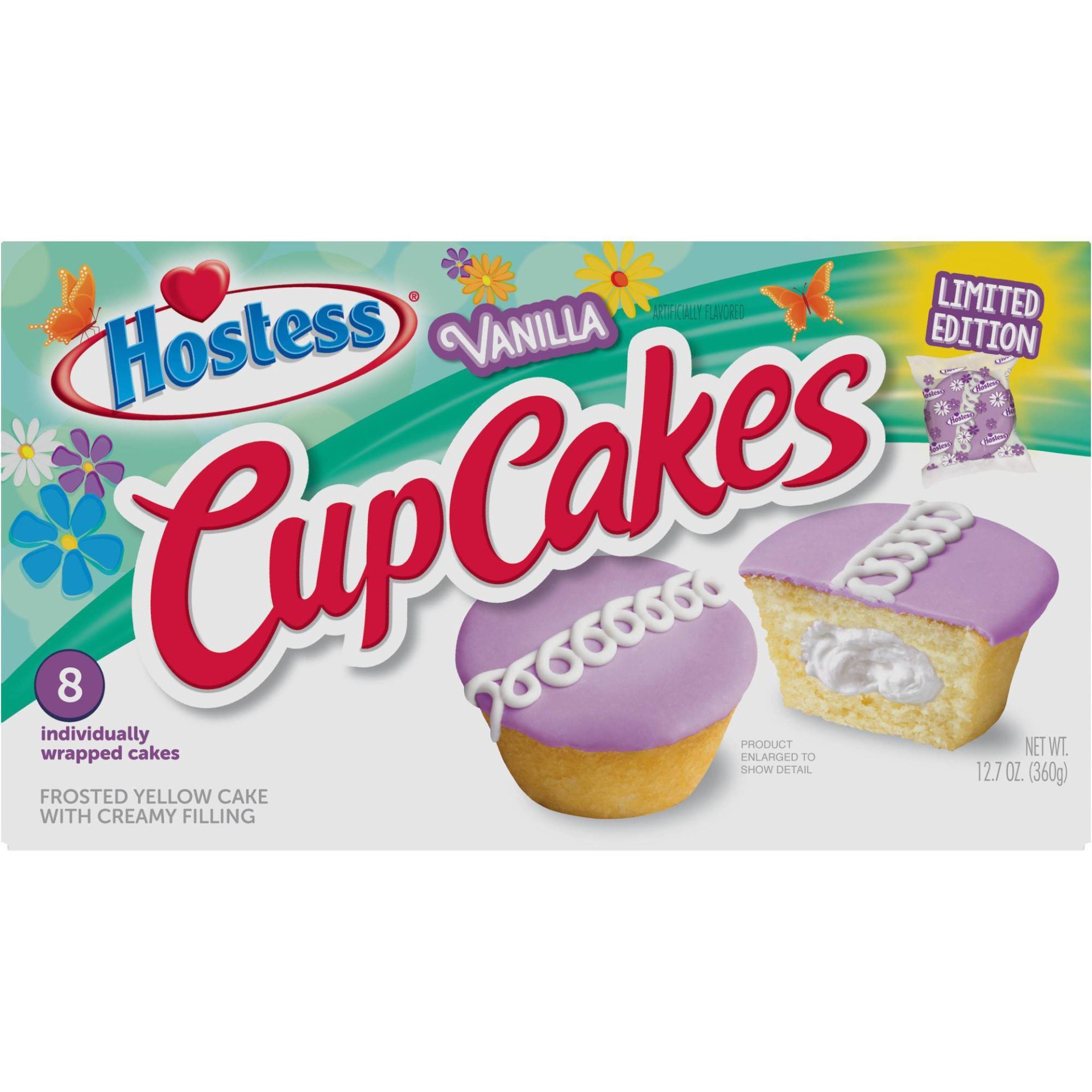 slide 1 of 4, HOSTESS Vanilla Cupcakes, Creamy Filling, 8 Count, 12.7 oz, 12.7 oz