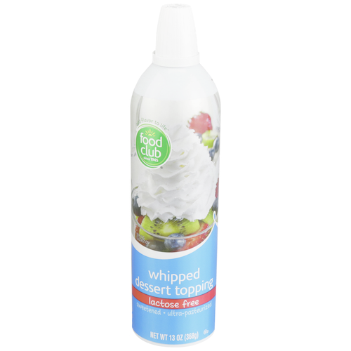 slide 1 of 1, Food Club Lactose Free Whipped Dessert Topping, 13 oz