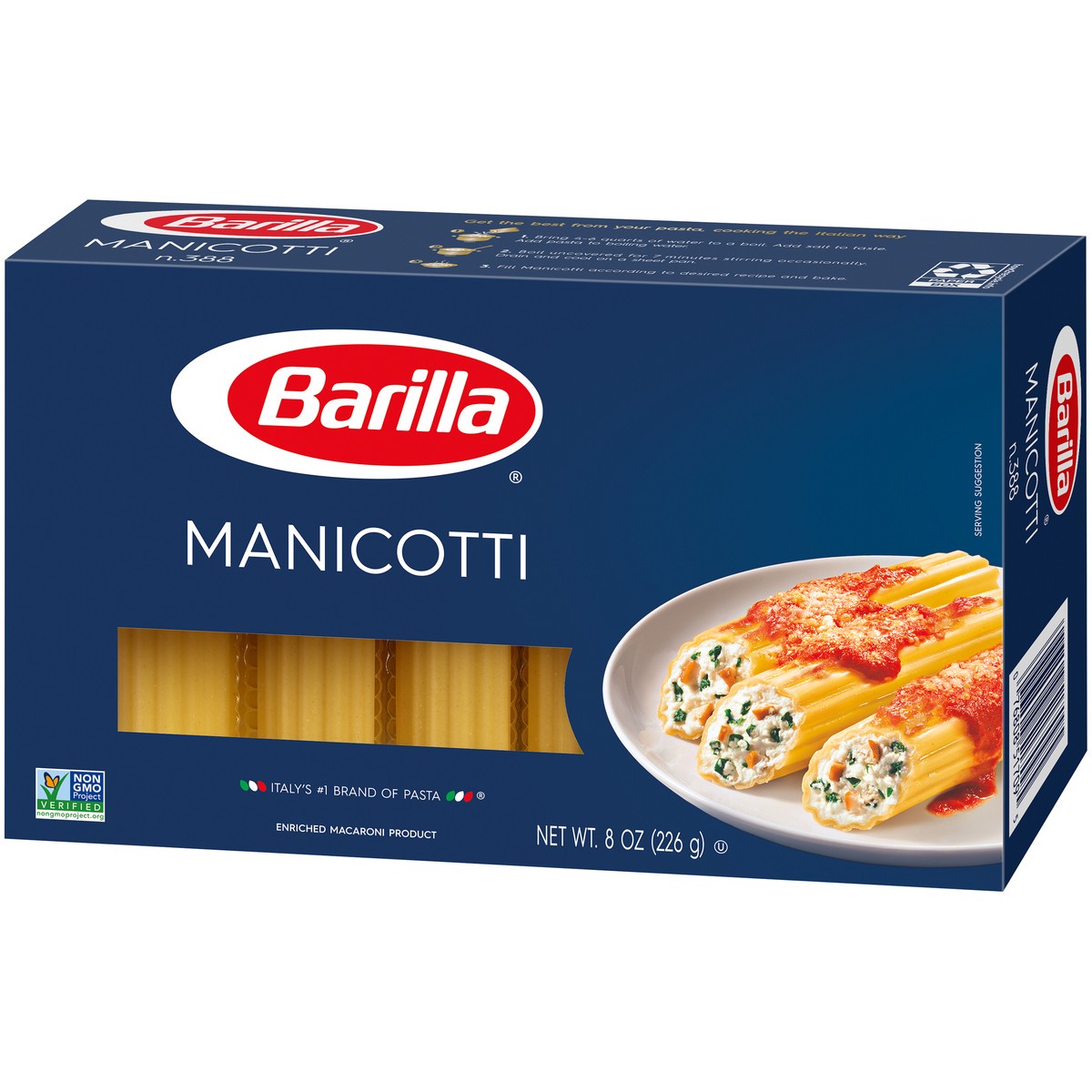 slide 2 of 11, Barilla Manicotti Pasta, 8 oz