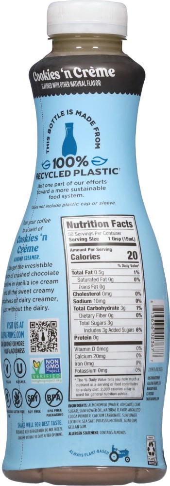 slide 2 of 3, Califia Cookies & Creme Creamer 25.4 Oz, 25.4 oz