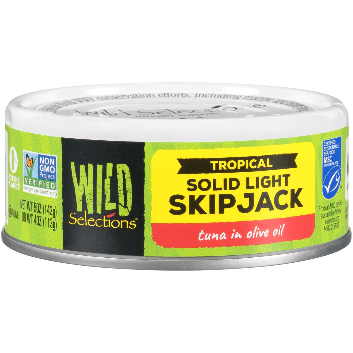 slide 2 of 14, Wild Selections Tropical Solid Light Skipjack Tuna in Olive Oil 5 oz. Can, 5 oz