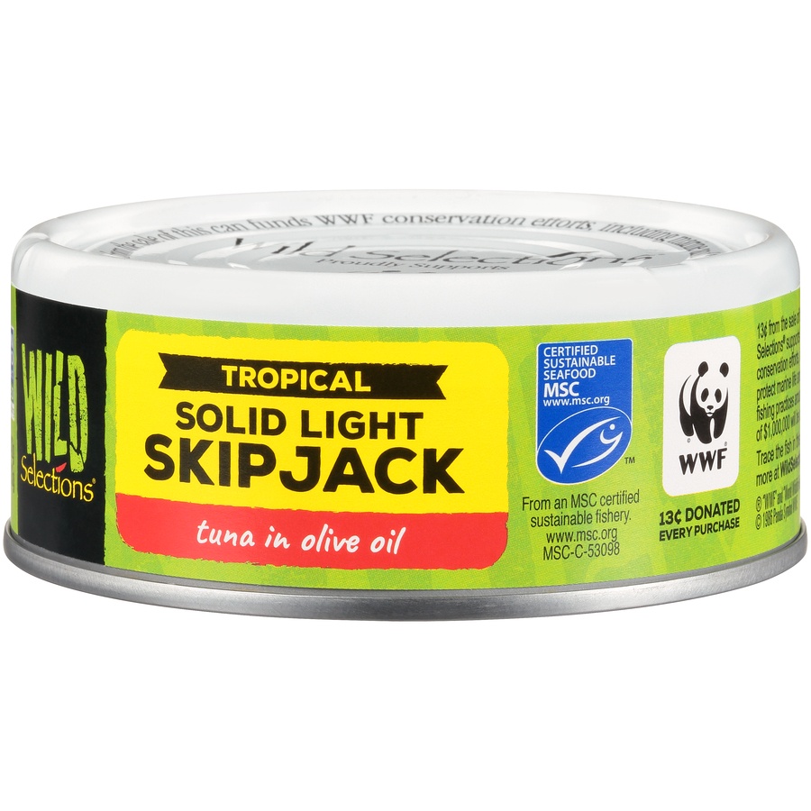 slide 3 of 8, Wild Selections Solid Light Tuna In Olive Oil, 5 oz