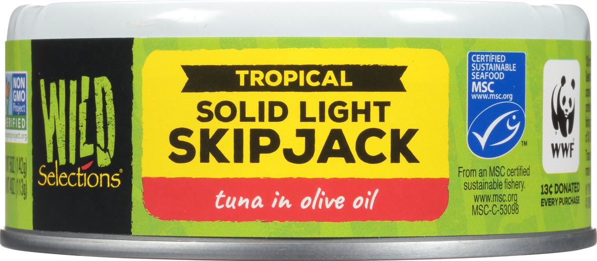 slide 13 of 14, Wild Selections Tropical Solid Light Skipjack Tuna in Olive Oil 5 oz. Can, 5 oz