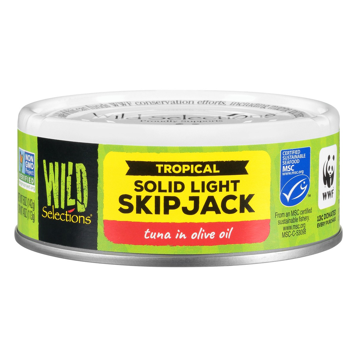 slide 7 of 14, Wild Selections Tropical Solid Light Skipjack Tuna in Olive Oil 5 oz. Can, 5 oz