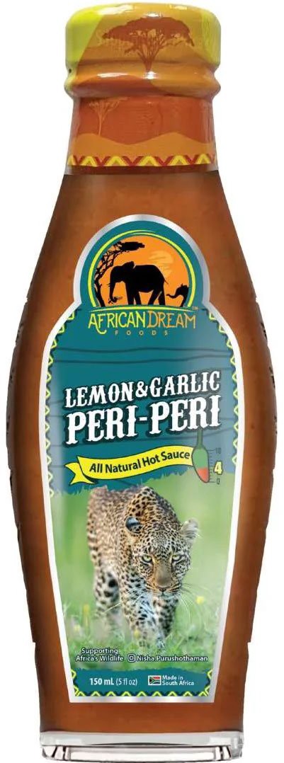 slide 1 of 1, African Dream Lemon & Garlic Peri Peri All Natural Hot Sauce, 5 oz