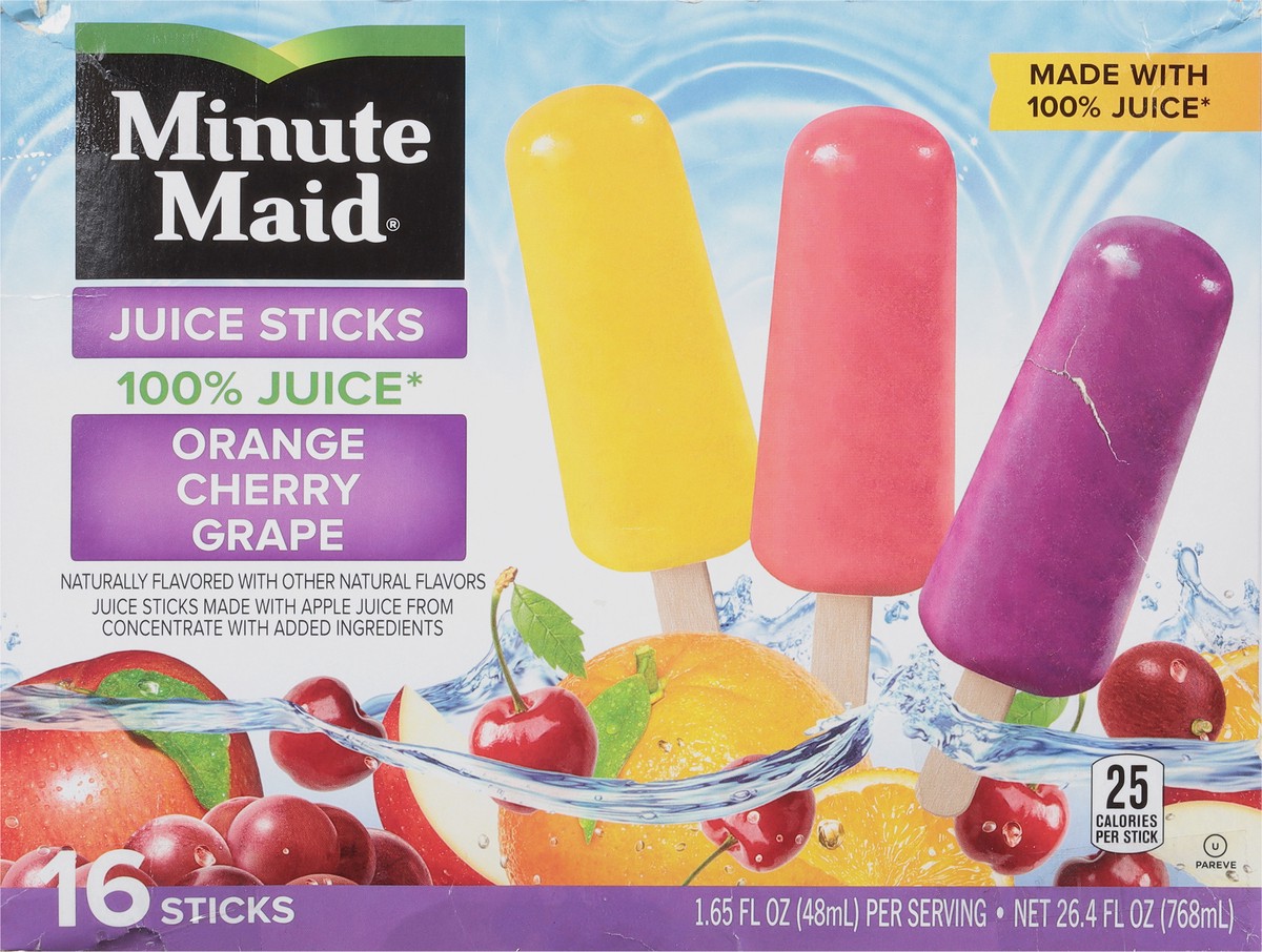 Minute maid orange cherry grape juice sticks 16 1 65 fl oz sticks