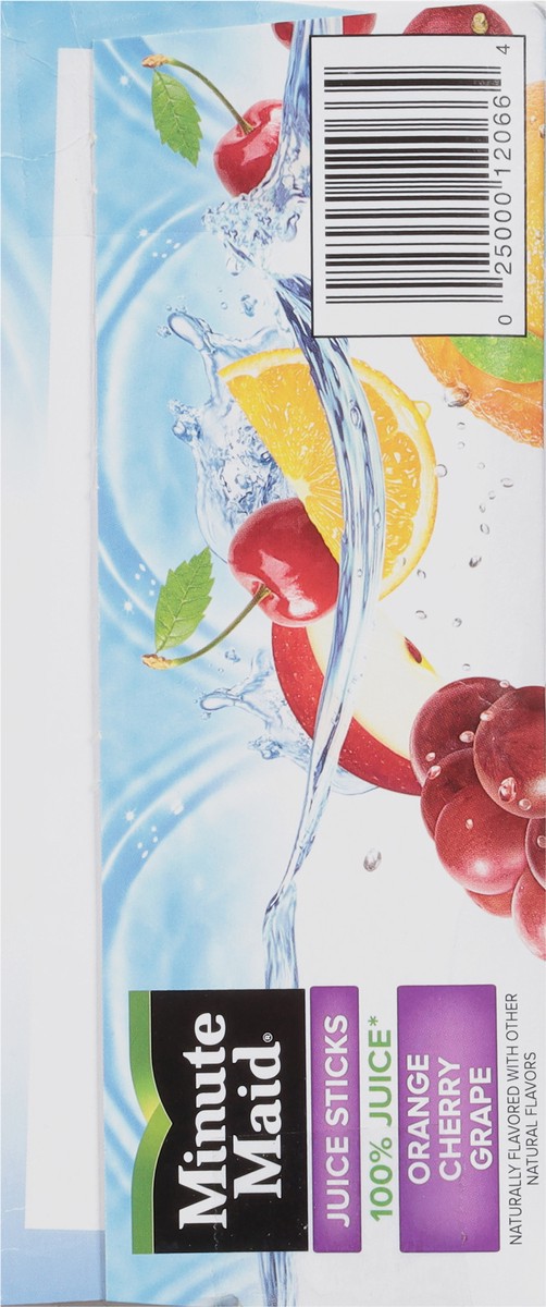 slide 4 of 9, Minute Maid Orange, Cherry, Grape Juice Sticks 16 - 1.65 fl oz Sticks, 16 ct; 26.4 oz