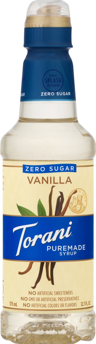 slide 4 of 13, Torani Puremade Zero Sugar Vanilla Syrup 375 ml, 1 ct
