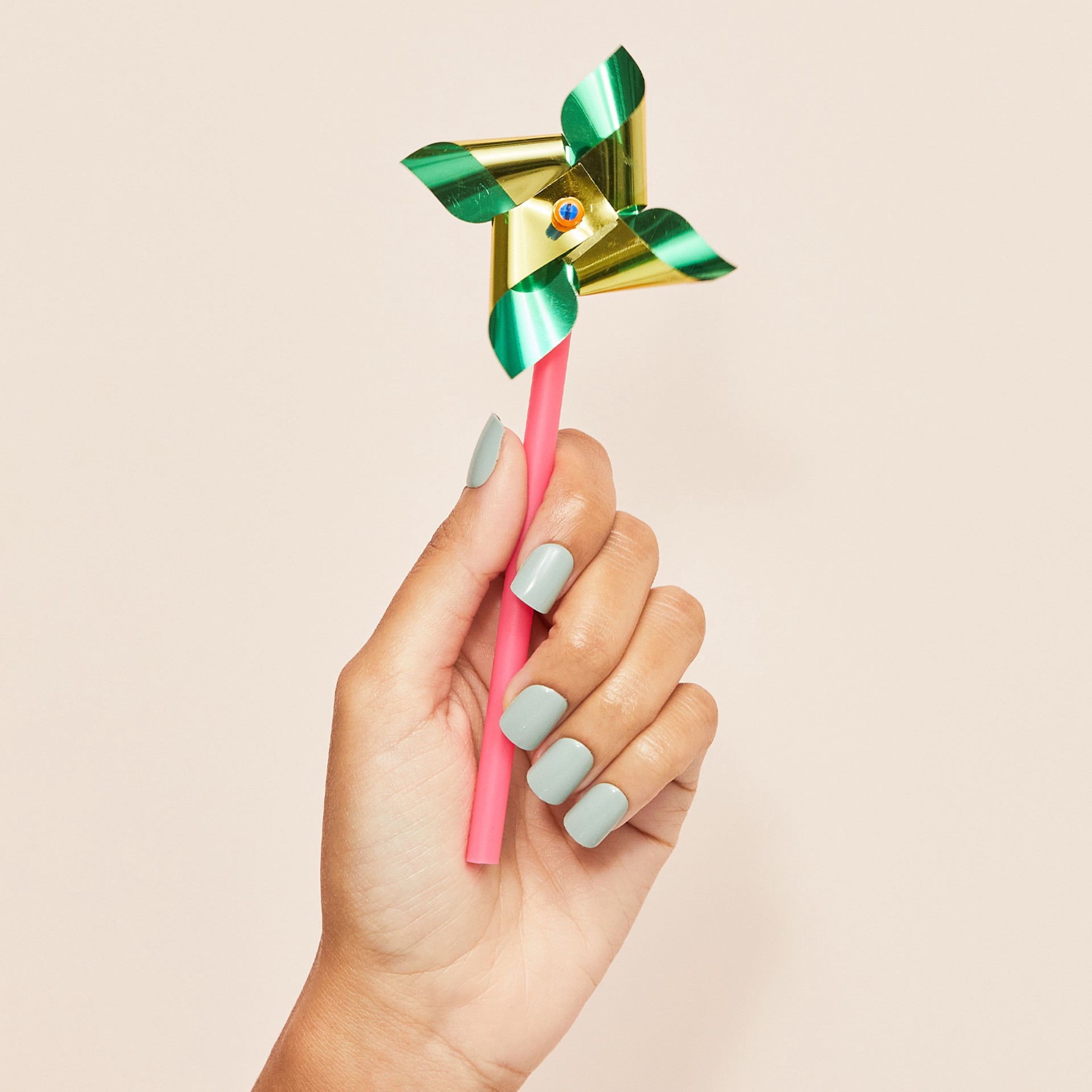 slide 3 of 5, imPRESS KISS imPRESS Color Long-Lasting Short Square Press-On Nails, Solid Green, 30 Pieces, 1 ct