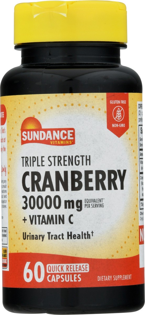 slide 8 of 9, Sundance Vitamins 30000 mg Triple Strength Cranberry + Vitamin C Capsules 60 ea, 60 ct