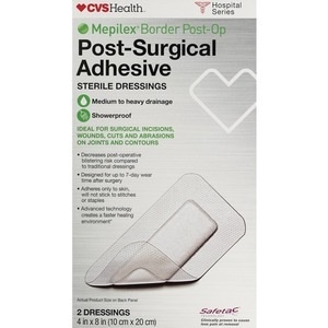 slide 1 of 1, CVS Health Mepilex Border Post-Op Post-Surgical Adhesive Sterile Dressing, 2 ct