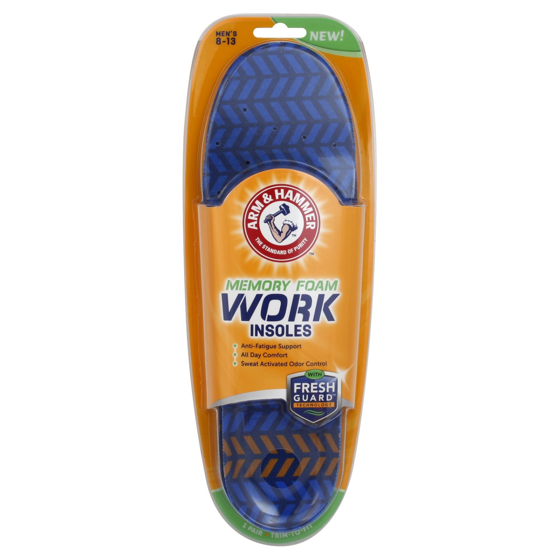 slide 1 of 2, ARM & HAMMER Memory Foam Work Insoles, 1 ct