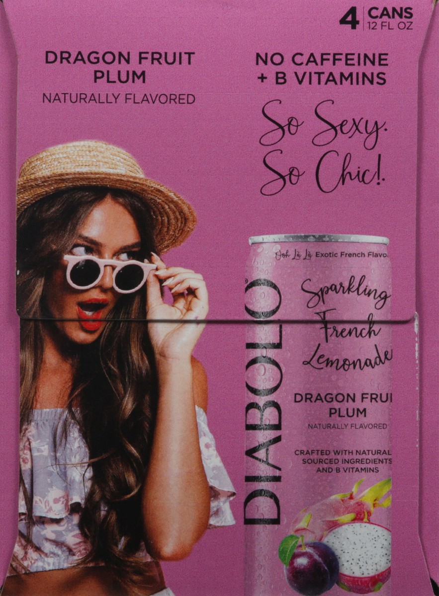 slide 7 of 9, DIABOLO Dragon Fruit Plum Sparkling French Lemonade 4 - 12 fl oz Cans, 4 ct