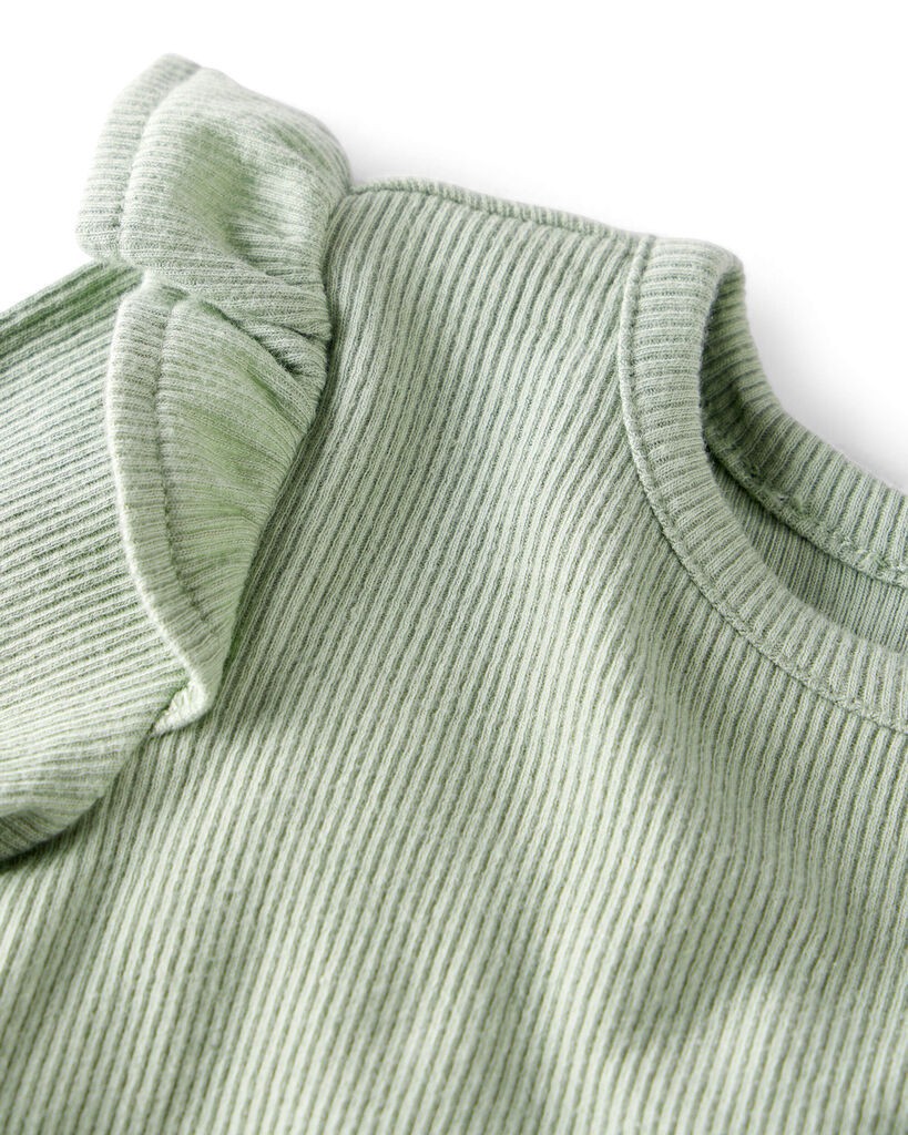slide 4 of 5, Littleplanet Baby Girl 3-Pack Organic Cotton Ribbed Tees Perfect Pink, Sweet Cream, Moss Green 9M, 1 ct