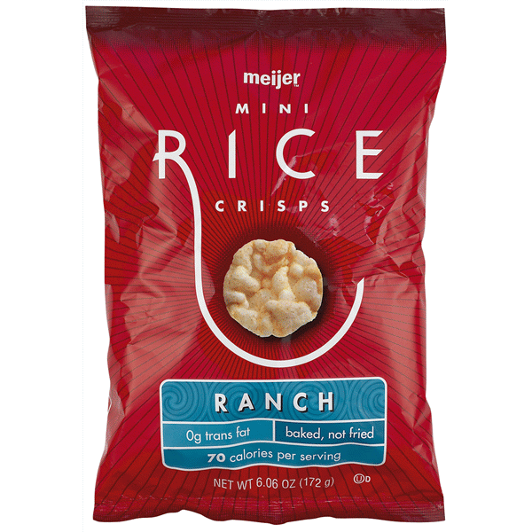 slide 1 of 1, Meijer Ranch Flavor Rice Crisps, 6.06 oz