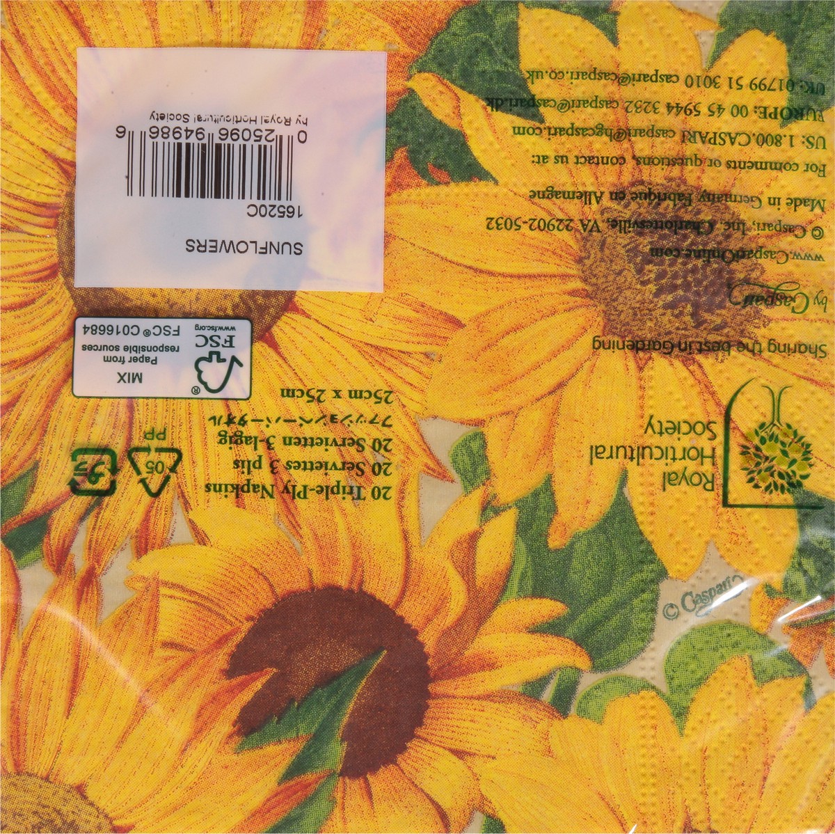 slide 5 of 9, Caspari Sunflowers 3-Ply Cocktail Napkins, 1 ct