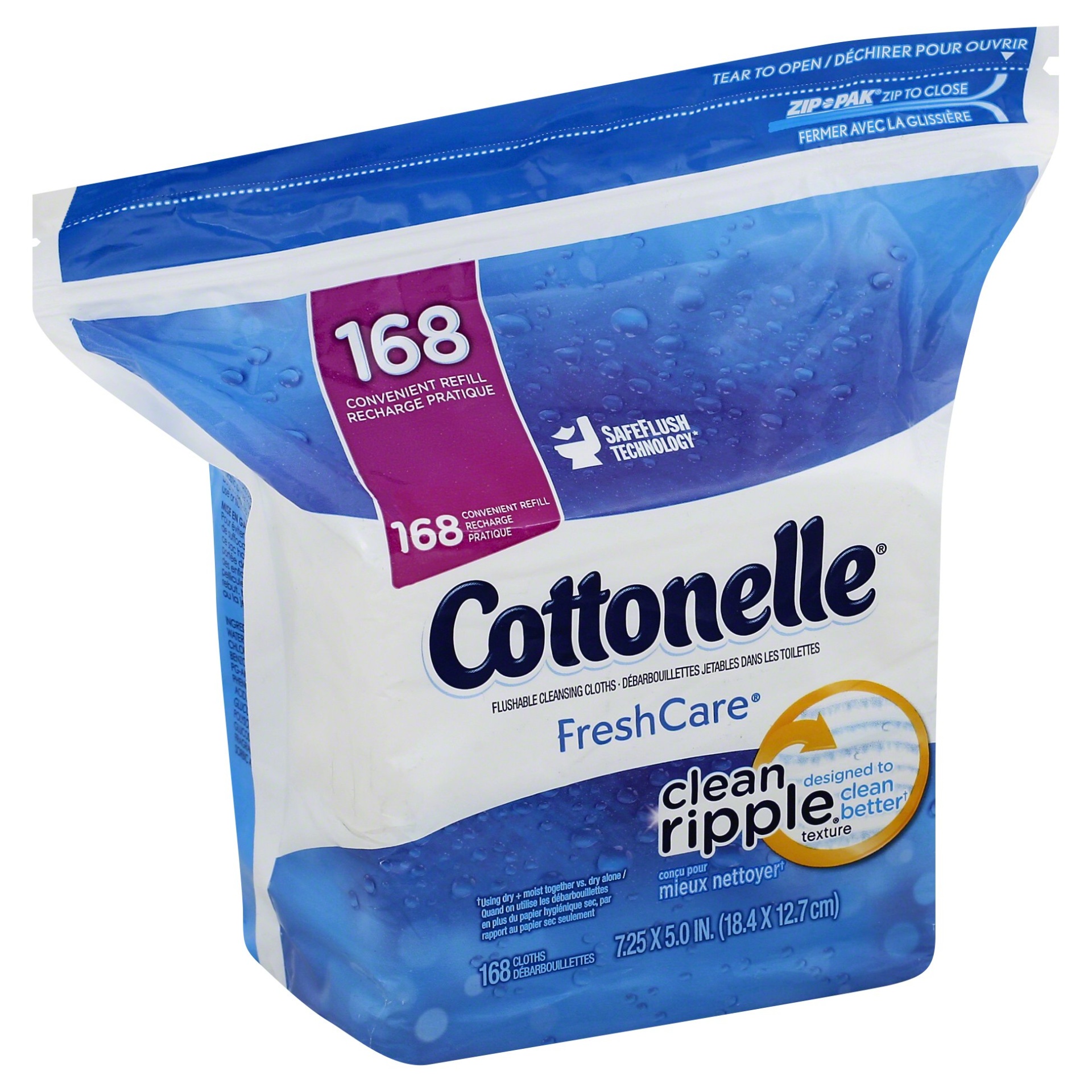 slide 1 of 3, Cottonelle Unscented Flushable Wet Wipes, 168 ct